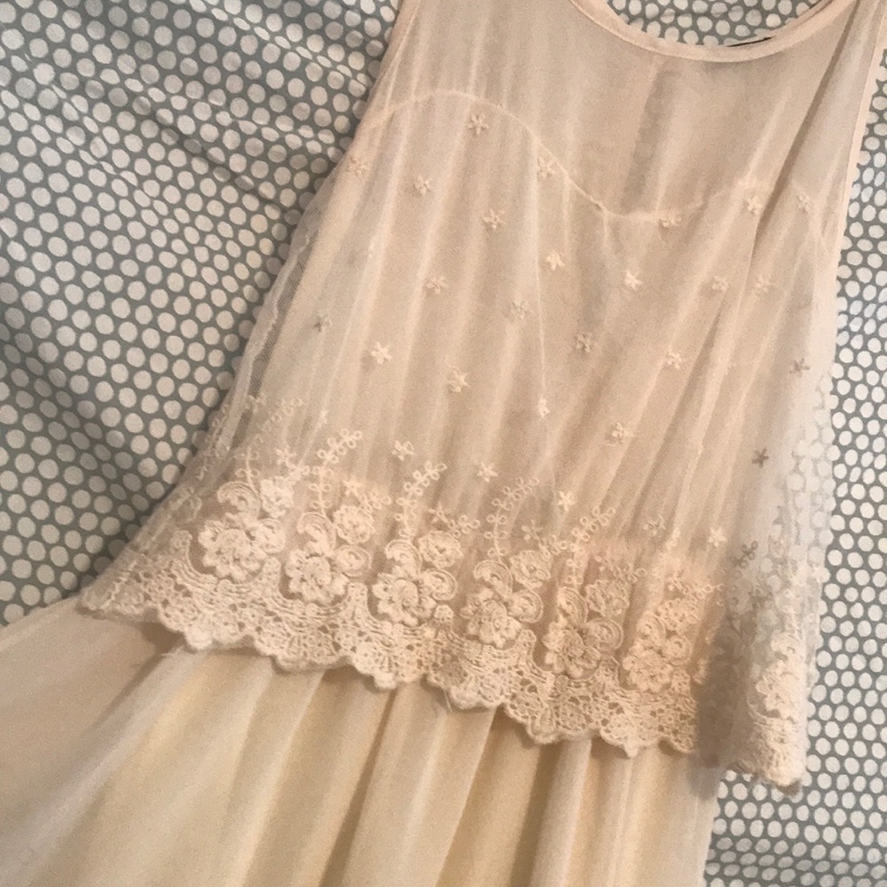 cream/beige maxi dress